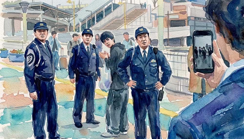 九条の大罪　職質シーン　イラスト